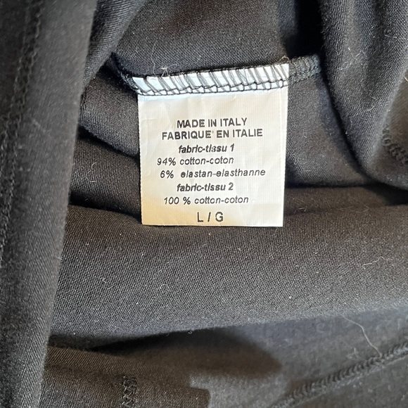 CHEPE ITALY Black Cotton Puff Sleeve T-Shirt Top, Size L - Picture 11 of 12